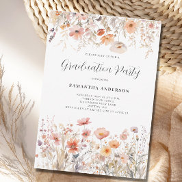 Invitación a la fiesta de graduación floral de Pea