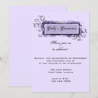 Invitación a la fiesta de graduación floral de púr