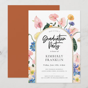 Invitación a la fiesta de graduación floral de ver