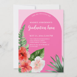 Invitación a la fiesta de graduación floral tropic
