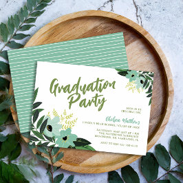 Invitación a la fiesta de graduación floral tropic