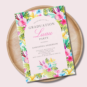 Invitación a la fiesta de graduación floral tropic