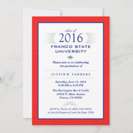 Invitación a la fiesta de graduación formal azul y