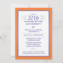 Invitación a la fiesta de graduación formal Naranj