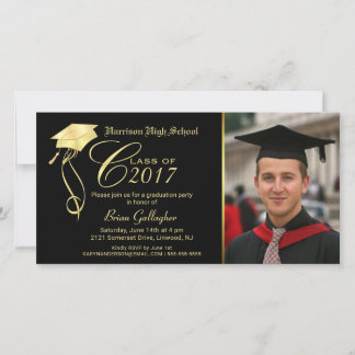 Invitación a la fiesta de graduación Foto de Black