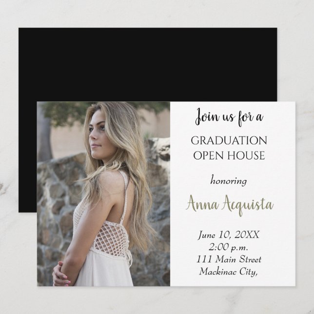 Invitación a la fiesta de graduación fotográfica (Anverso / Reverso)