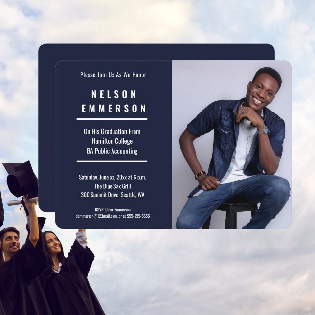 Invitación a la fiesta de graduación fotográfica (Graduate Photo Celebration Party Invitation)