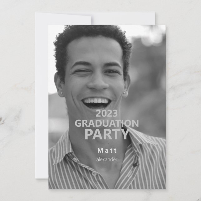 Invitación a la fiesta de graduación fotográfica 2 (Anverso)