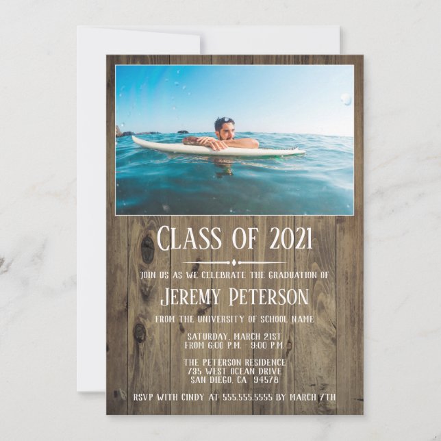 Invitación a la fiesta de graduación fotográfica d (Anverso)