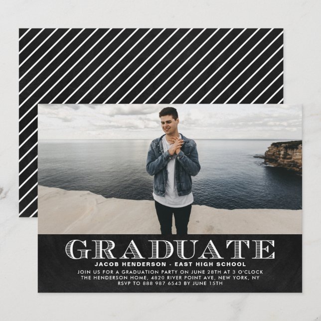 Invitación a la fiesta de graduación fotográfica F (Anverso / Reverso)