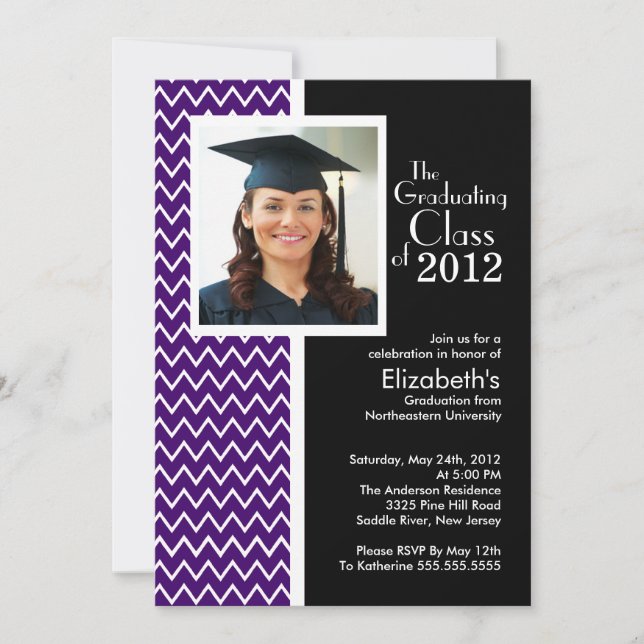 Invitación a la fiesta de graduación fotográfica P (Anverso)