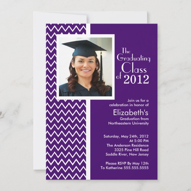 Invitación a la fiesta de graduación fotográfica P (Anverso)