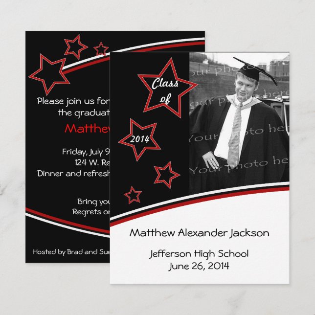 Invitación a la fiesta de graduación fotográfica S (Anverso / Reverso)
