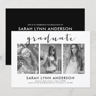 Invitación a la fiesta de graduación fotográfica T