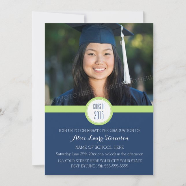 Invitación a la fiesta de graduación fotográfica v (Anverso)
