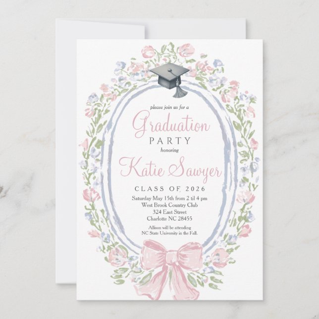 Invitación a la fiesta de graduación, Graduación d (Anverso)