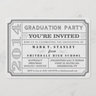 Invitación a la fiesta de graduación gris estilo b