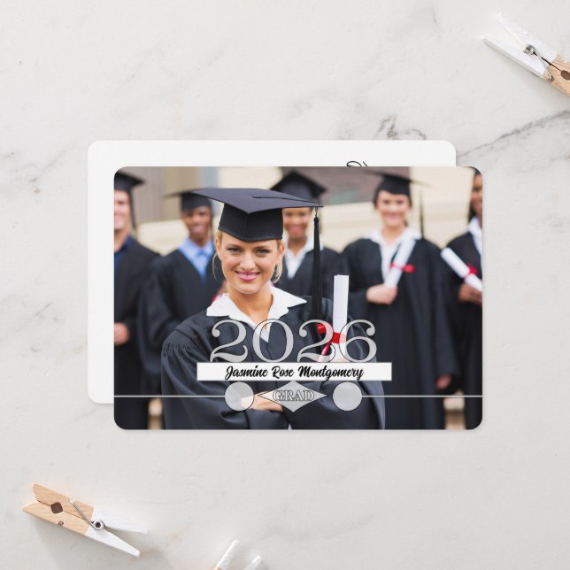 Invitación a la fiesta de graduación HORZ Photo 20 (Anverso/Reverso In Situ)