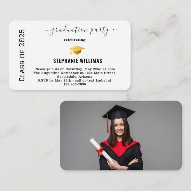 Invitación a la fiesta de graduación Insertar (Anverso / Reverso)