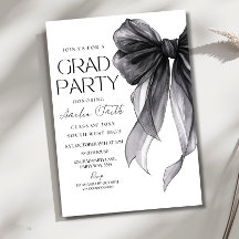 Invitación a la Fiesta de Graduación Lazo Negro Gr