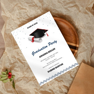Invitación a la fiesta de graduación limpia y clás