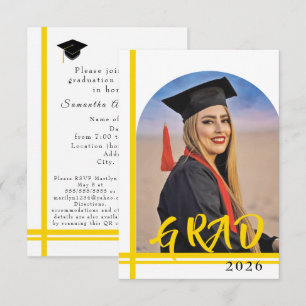 Invitación a la Fiesta de Graduación - líneas dora