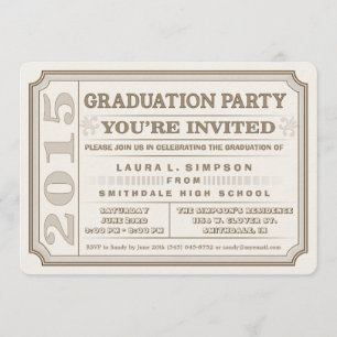 Invitación a la fiesta de graduación marrón 2015
