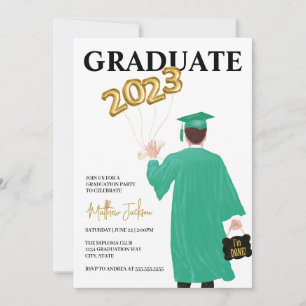 Invitación a la fiesta de graduación masculina de 