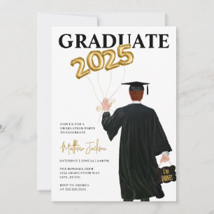 Invitación a la fiesta de graduación masculina de 