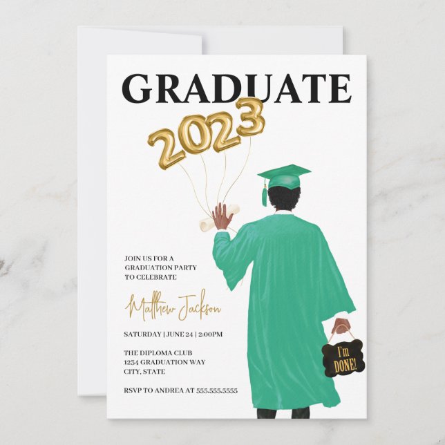 Invitación a la fiesta de graduación masculina de  (Anverso)