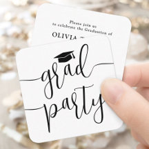 Invitación a la Fiesta de Graduación Mini Tarjeta 