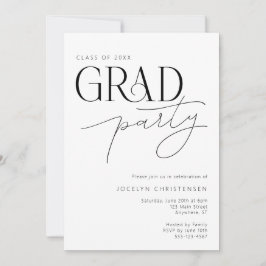 Invitación a la fiesta de graduación mínima modern
