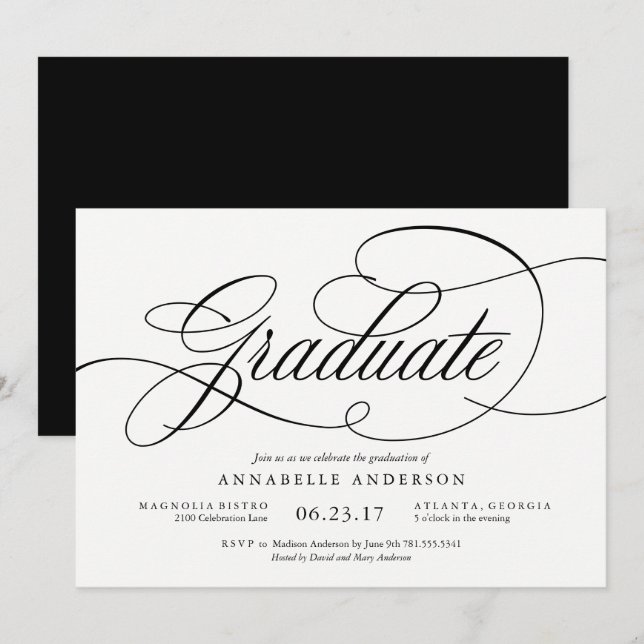Invitación a la fiesta de graduación musical (Anverso / Reverso)
