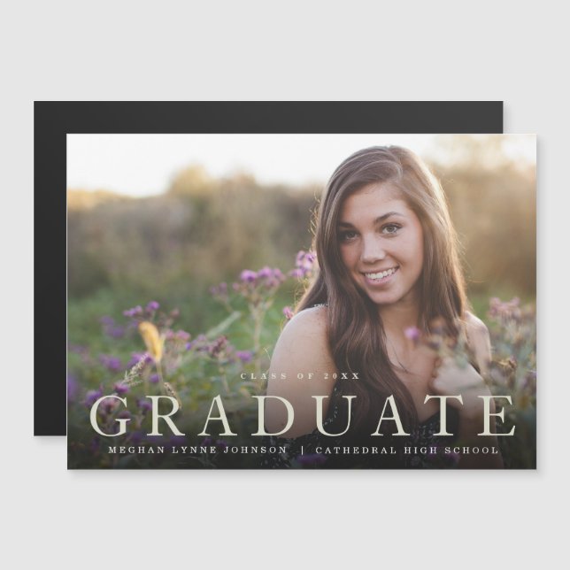 Invitación a la fiesta de graduación para foto de  (Anverso/Reverso)