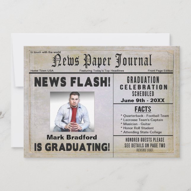 Invitación a la FIESTA DE GRADUACIÓN - Personaliza (Anverso)