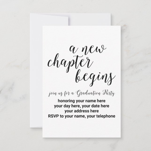 Invitación a la fiesta de graduación personalizada (Anverso)