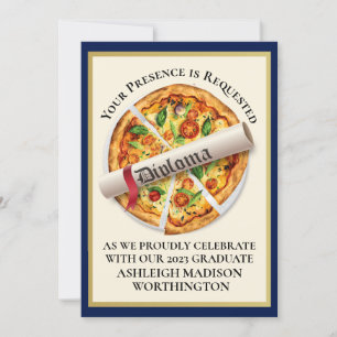 Invitación a la fiesta de graduación Pizza