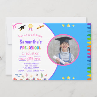 Invitación a la fiesta de graduación preescolar de