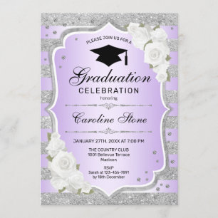 Invitación a la fiesta de graduación - Púrpura pla