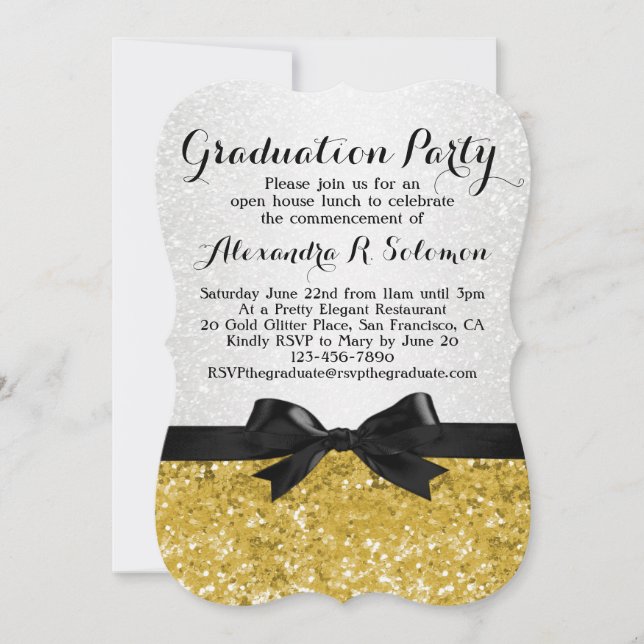Invitación a la fiesta de graduación Purpurinoso d (Anverso)