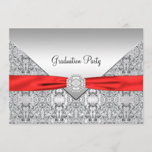 Invitación a la fiesta de graduación roja