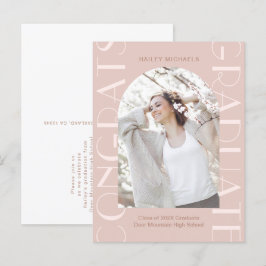 Invitación a la fiesta de graduación rosa de bonit