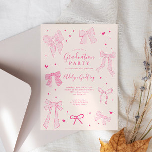 Invitación a la fiesta de graduación rosa de Coque