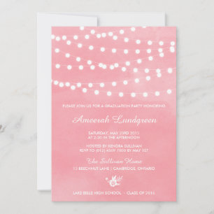 Invitación a la fiesta de graduación rosa de las l