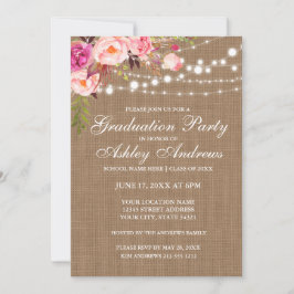 Invitación a la fiesta de graduación rosa de Rusti