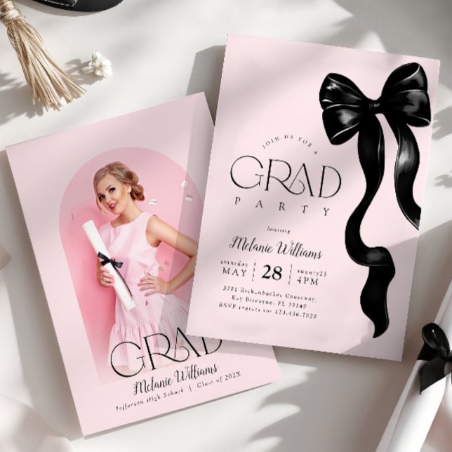 Invitación a la fiesta de graduación rosada de Bla (Subido por el creador)