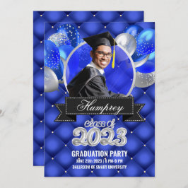 Invitación a la fiesta de graduación Royal Blue an