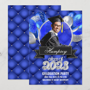 Invitación a la fiesta de graduación Royal Blue an
