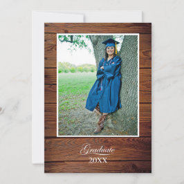 Invitación a la fiesta de graduación rústica con l