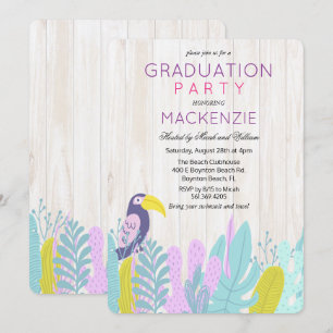 Invitación a la fiesta de graduación Tropical Luau